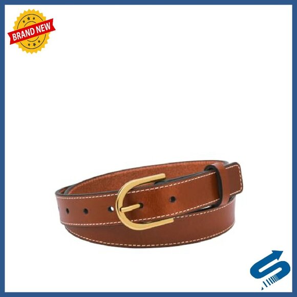 Genuine Leather Women\'s Belt with Gold Buckle - Sizes Available